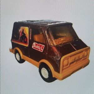 Brown and Tan Toy Van